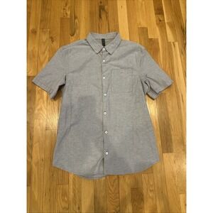 Lululemon Button Shirt‎ Stretch Blue Front Pocket Live In Practice Casual